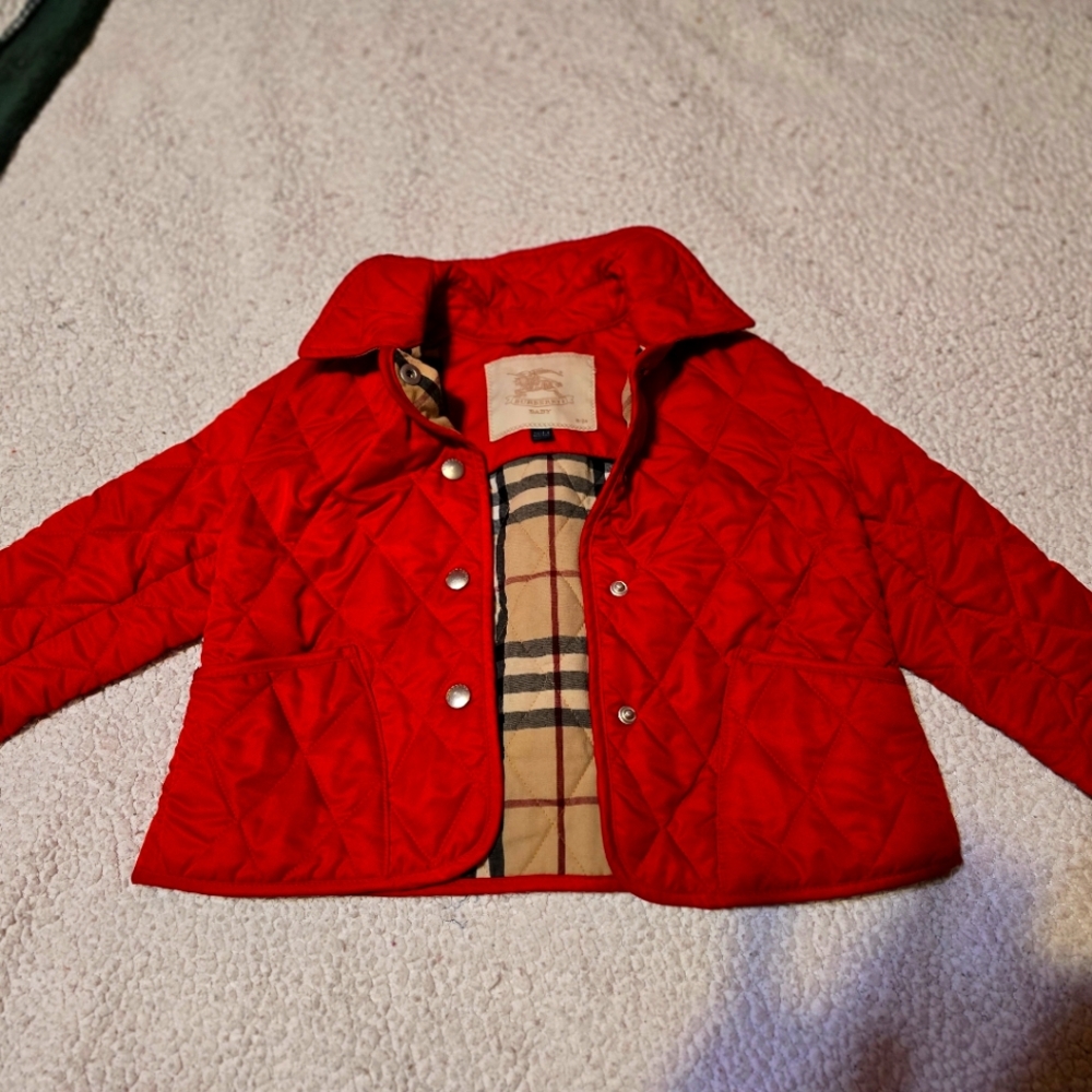 Toddler red check Burberry coat